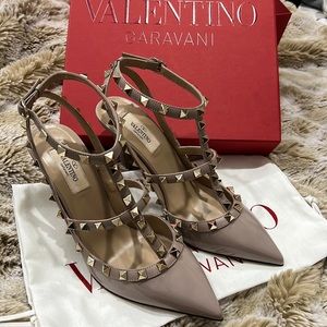 Valentino Garavani Patent Rockstud Caged Pump 100mm